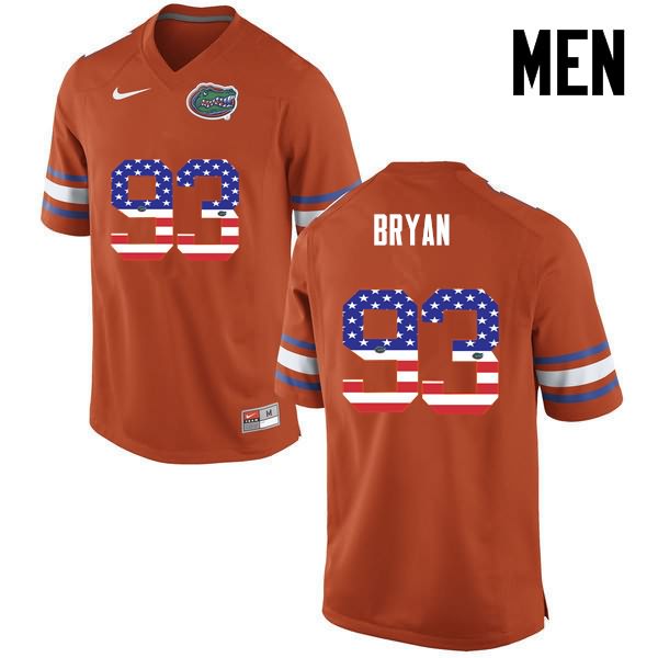 NCAA Florida Gators Taven Bryan Men's #93 USA Flag Fashion Nike Orange Stitched Authentic College Football Jersey WTL5364UH